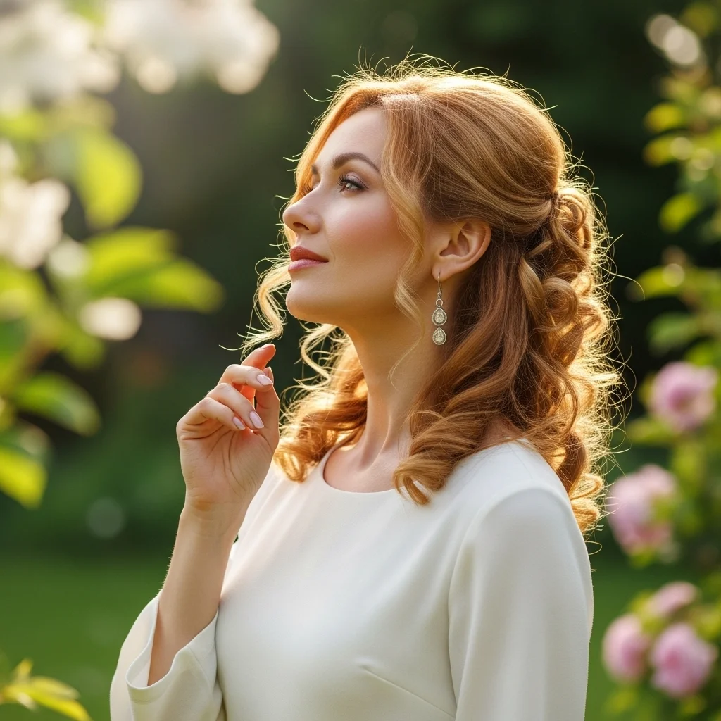 half updo with face framing curls