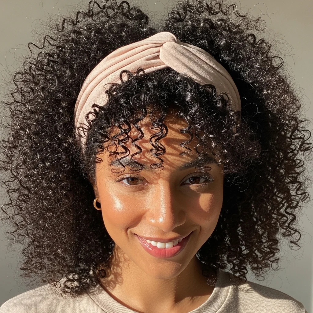 headband style with full curls
