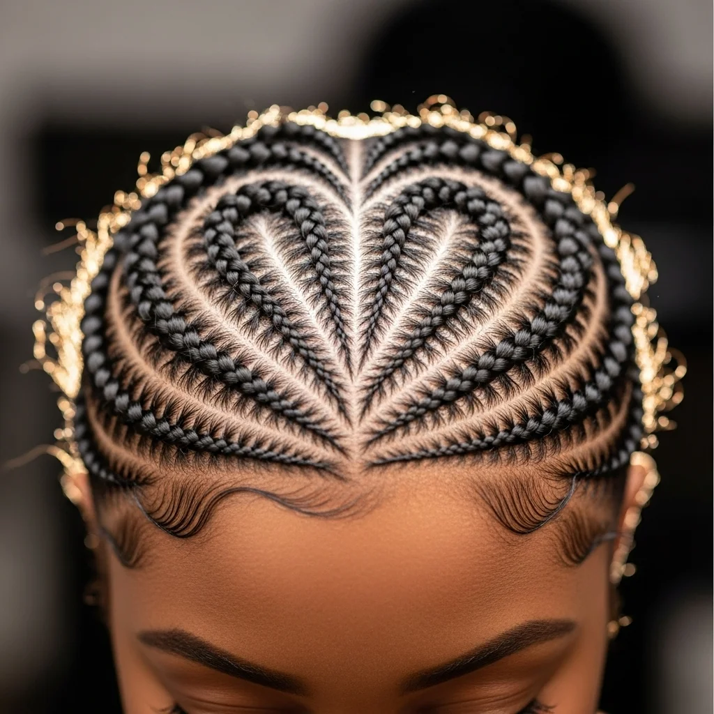heart shaped cornrows