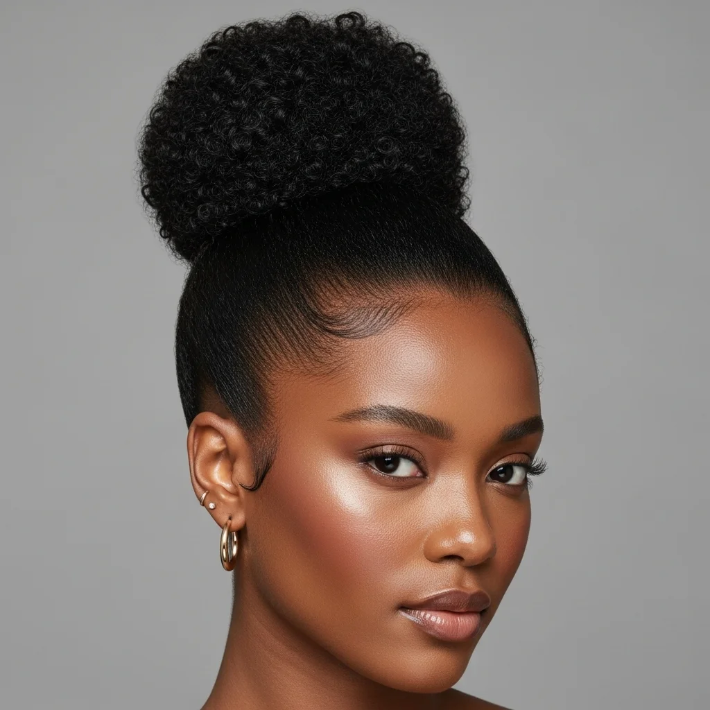 high bun puff