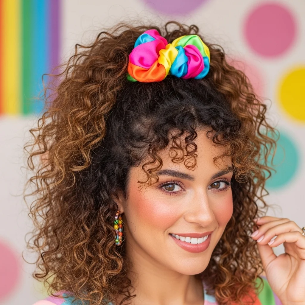 high half up ponytail with scrunchie