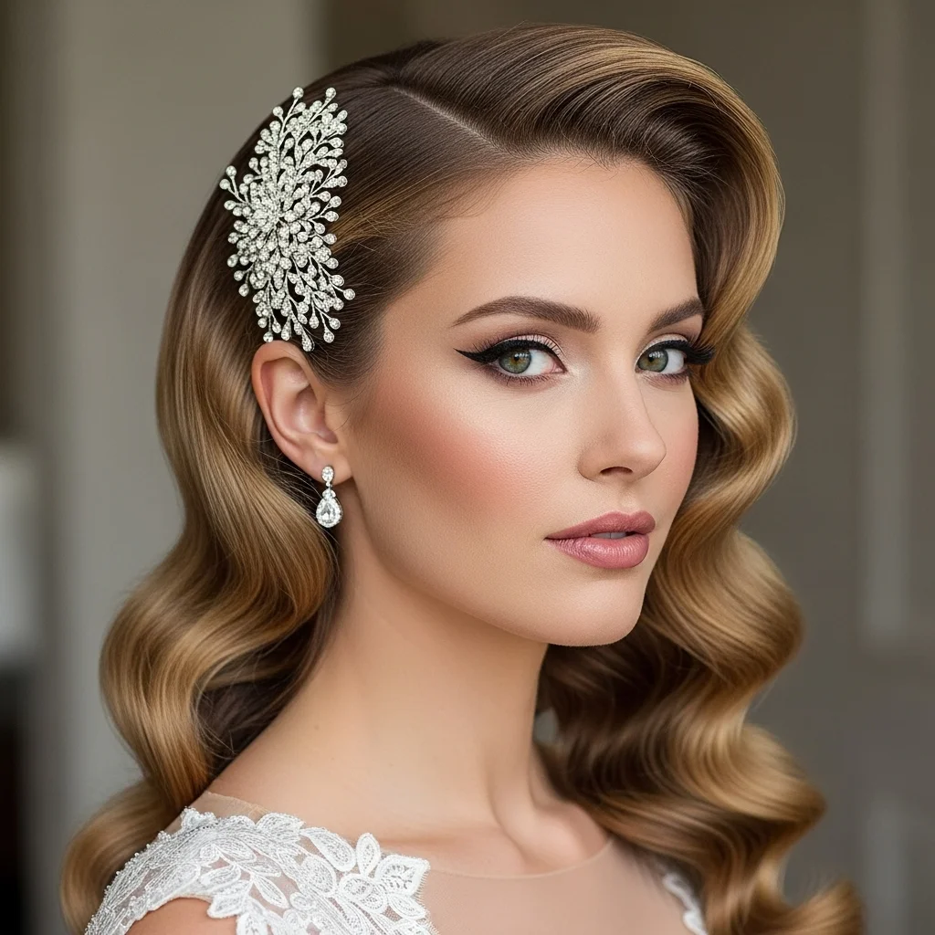 hollywood waves with a glamorous clip