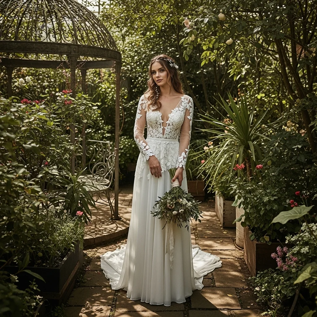 illusion lace deep v neck