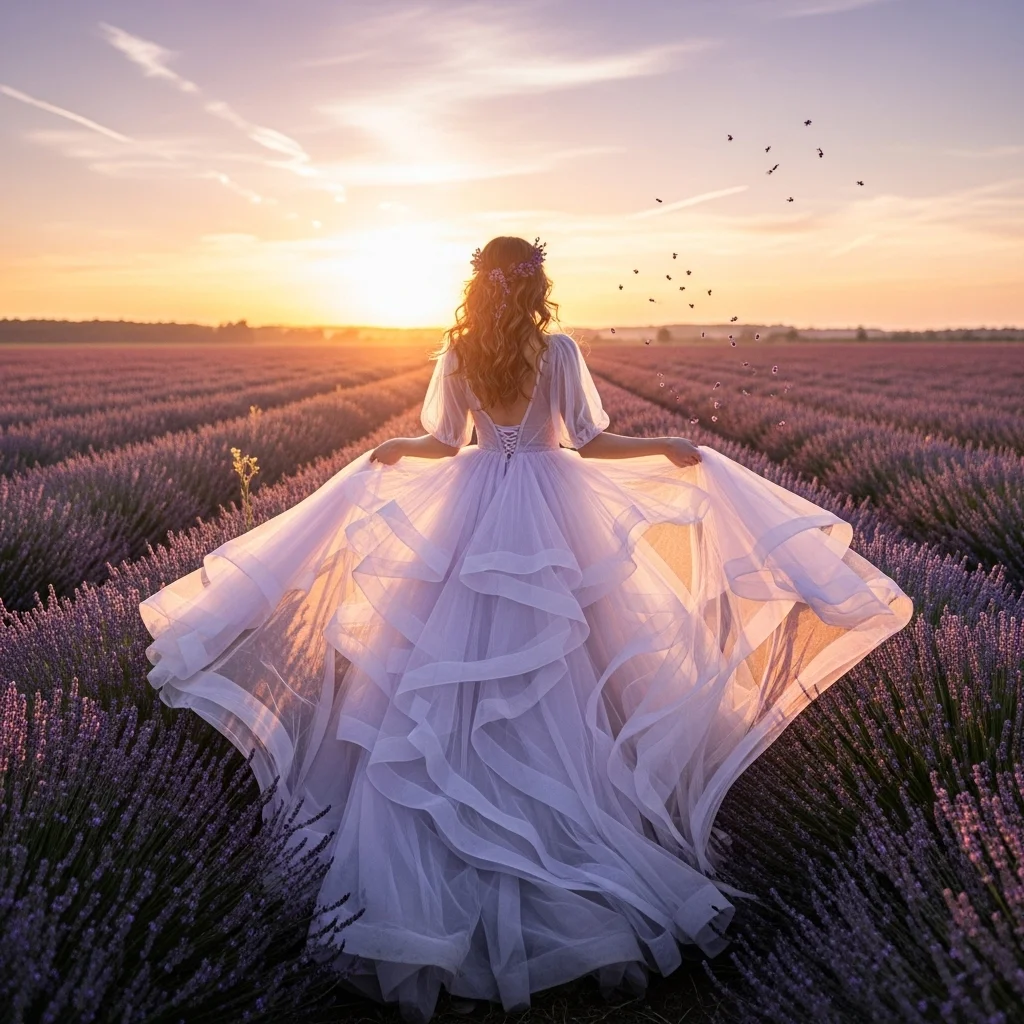 23 Stunningly Unique Colored Wedding Dresses 6 lavender haze whimsy