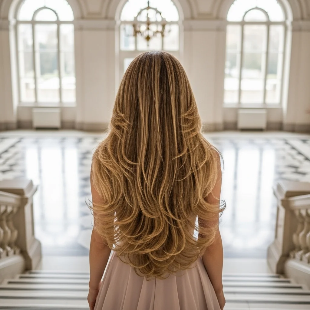 long layers with face framing