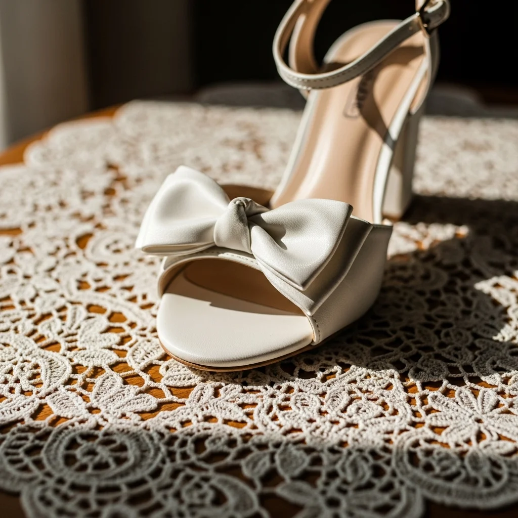 Step into Forever: Top 23 Wedding Shoe Sandals for Your Big Day 12 low block heel with delicate bow detail