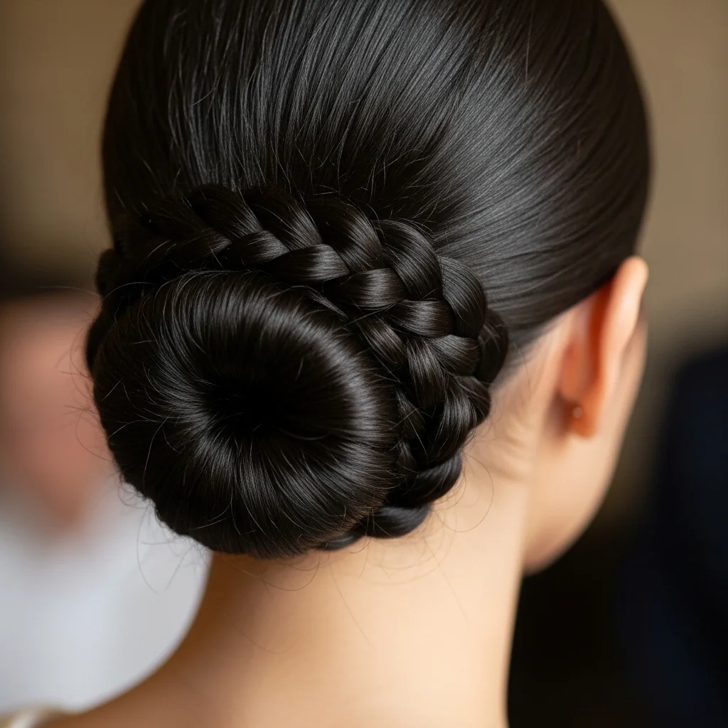 low braided chignon
