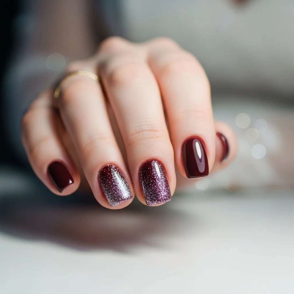 maroon glitter fade