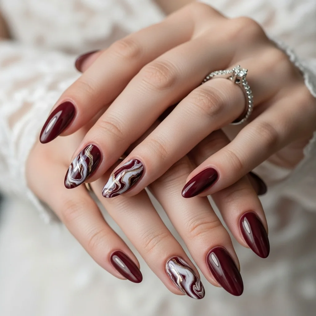 maroon marble effect