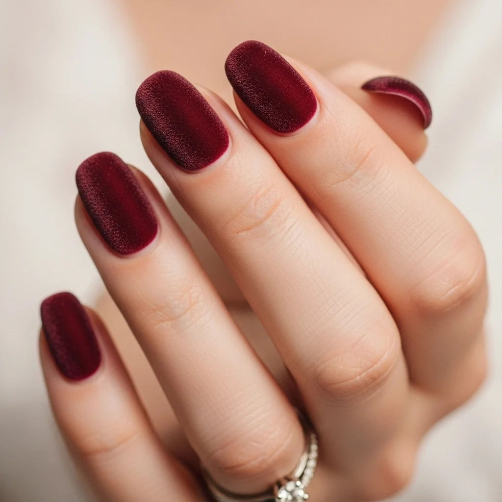 maroon velvet finish