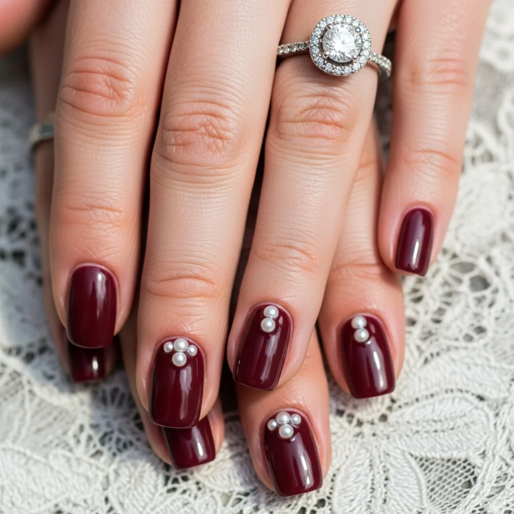 maroon with pearl accents