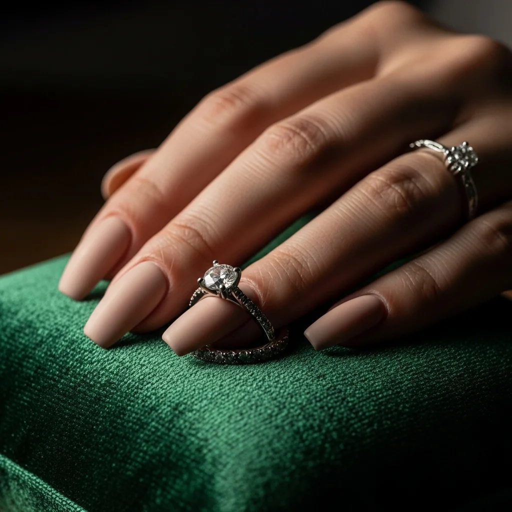 21 Stunning Neutral Wedding Nails for Brides: Timeless Elegance for Your Big Day 13 matte nude