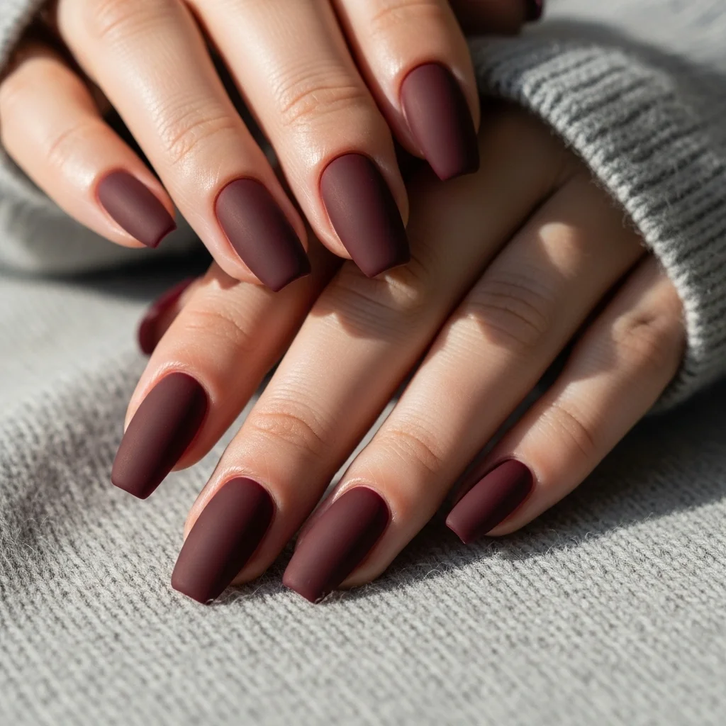 matte oxblood elegance