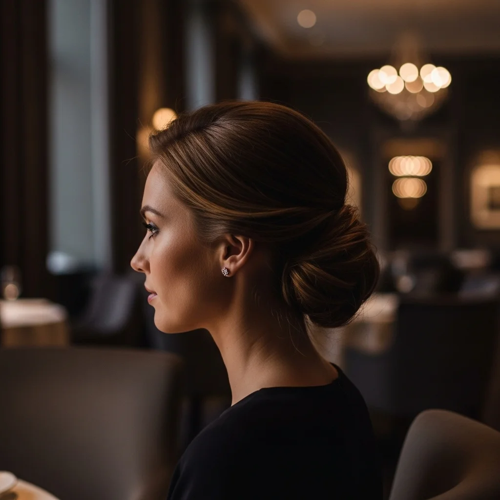messy low chignon