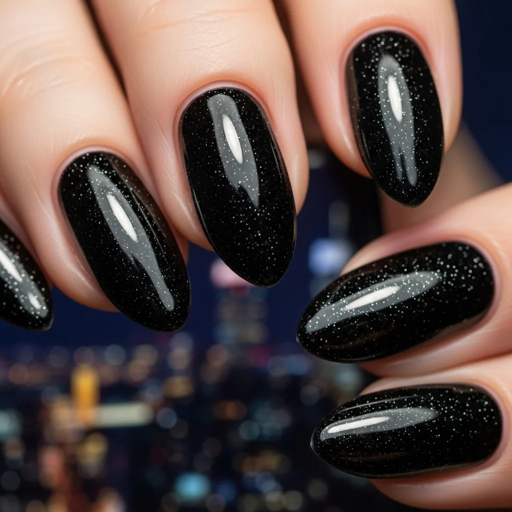 midnight black with subtle glitter