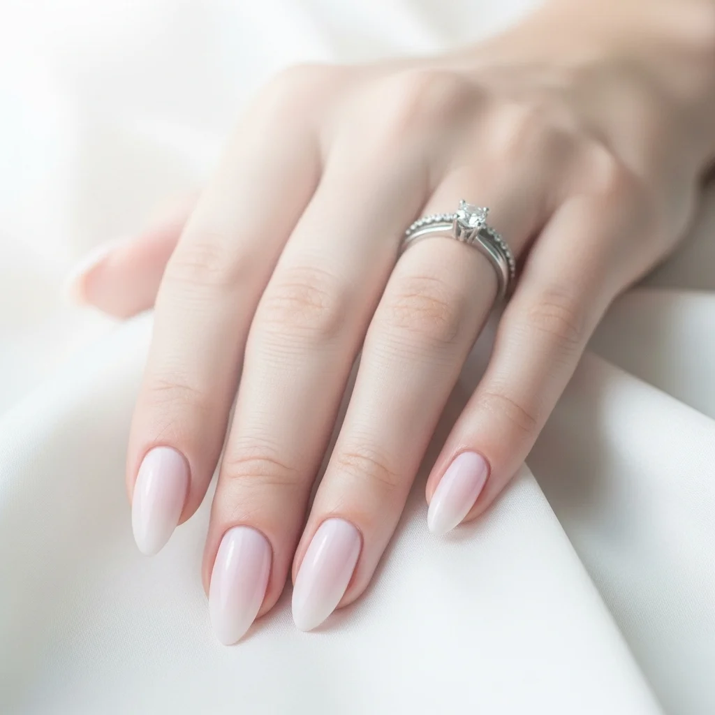 21 Stunning Neutral Wedding Nails for Brides: Timeless Elegance for Your Big Day 21 milky pink