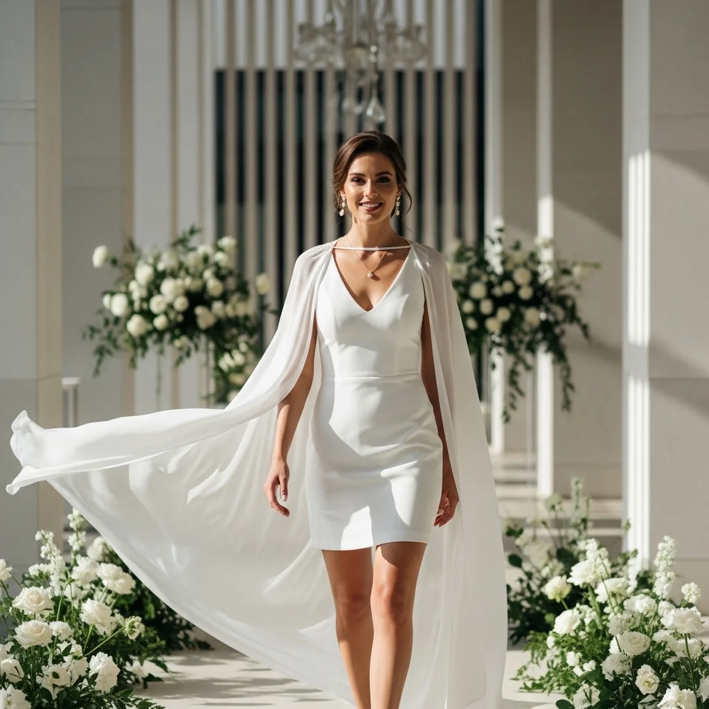 mini with detachable capelet