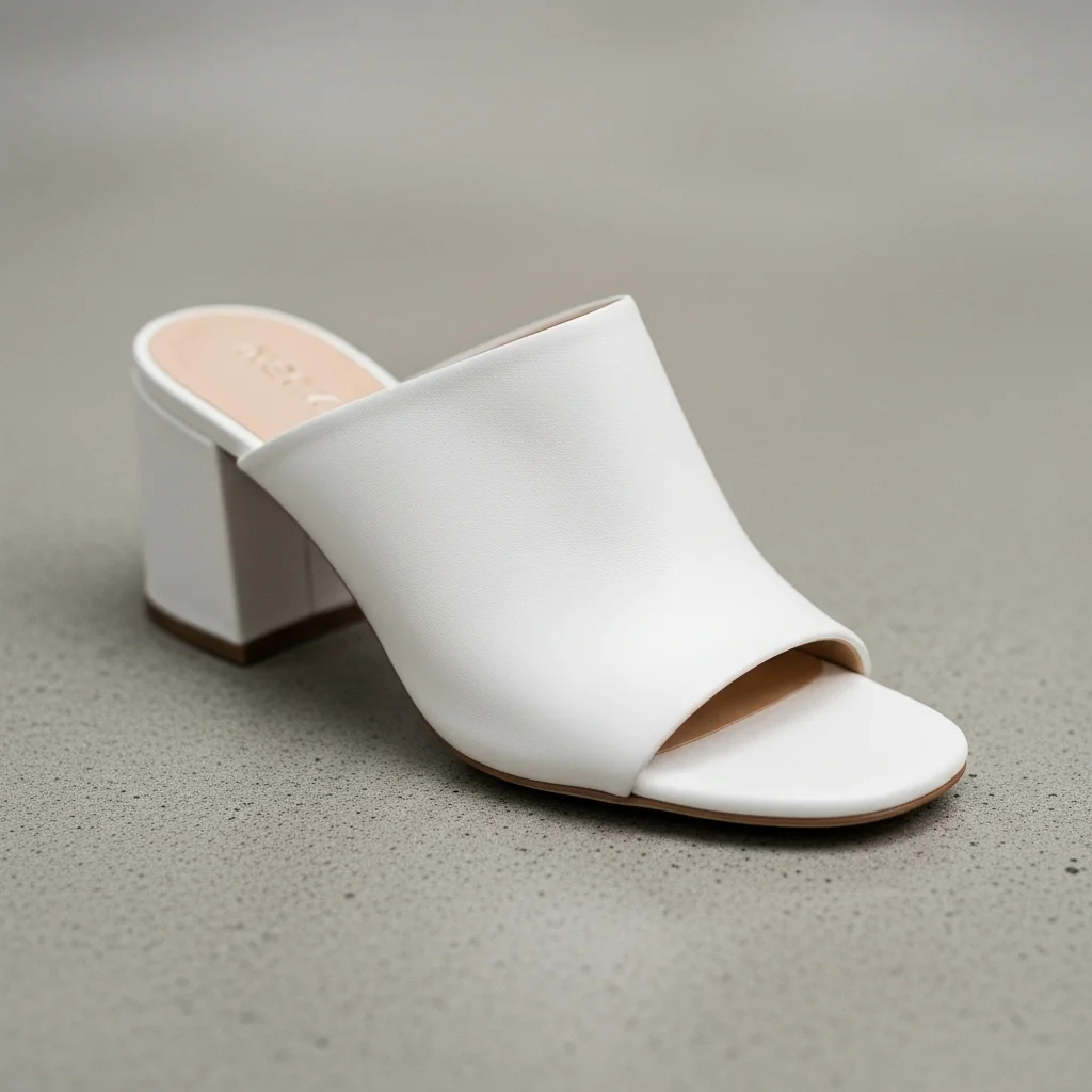 Step into Forever: Top 23 Wedding Shoe Sandals for Your Big Day 9 minimalist white leather heeled mule