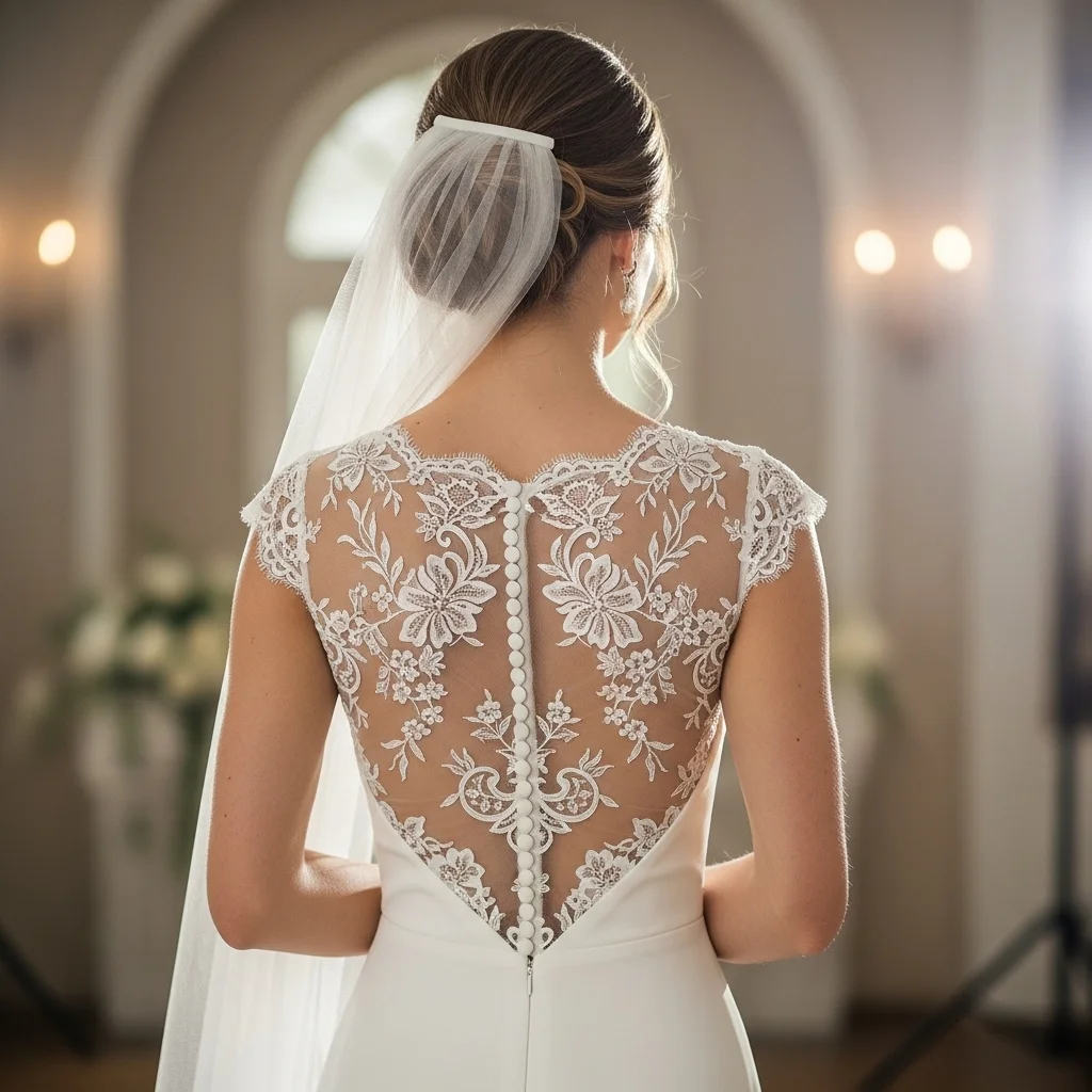 minimalist with illusion lace back