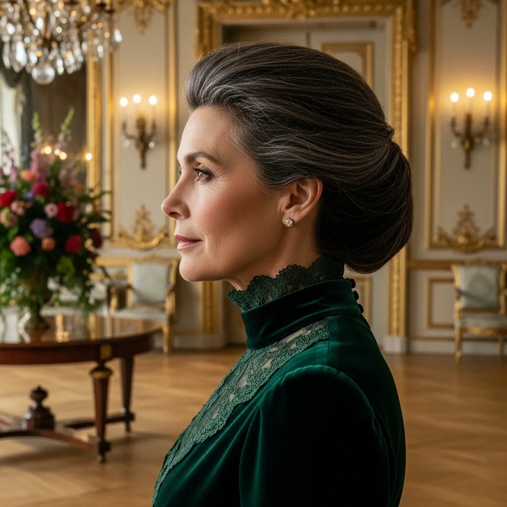 21 Shoulder-Length Mother of the Bride Hairstyles 11 modern french twist