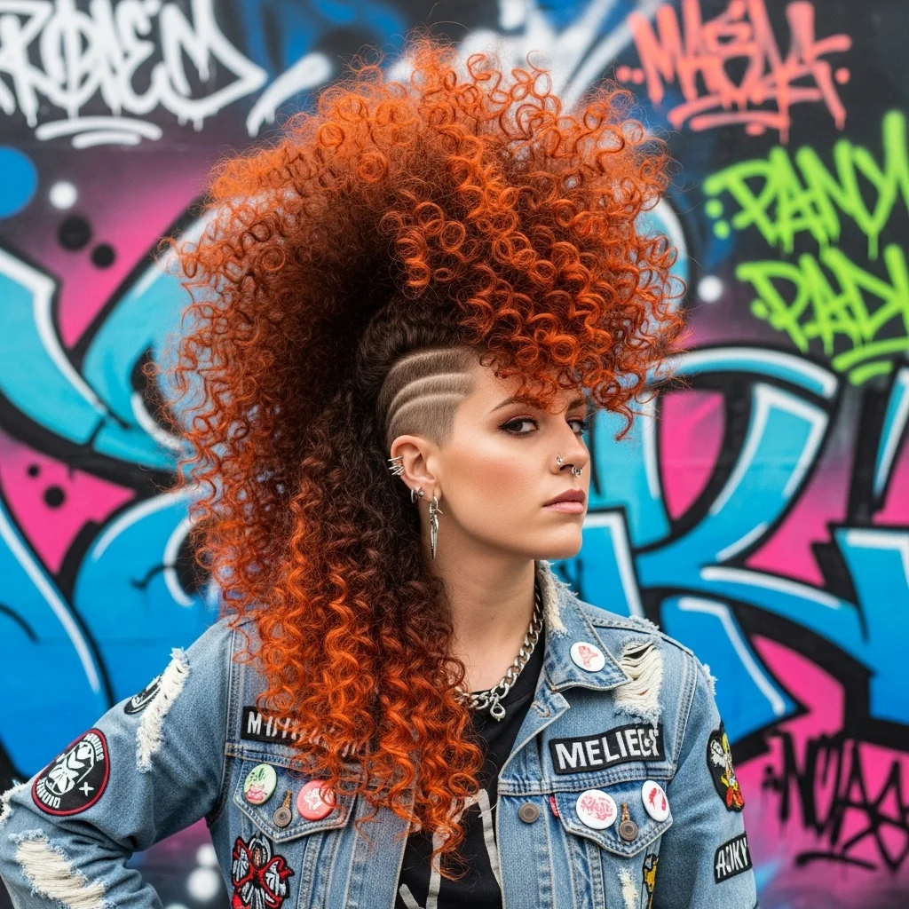 mohawk inspired curly layers