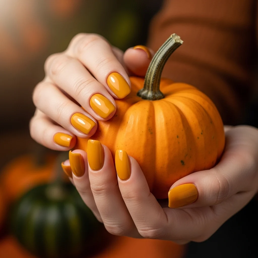 Top 17 Simple Fall Nail Designs That Are Cozy & Chic 9 mustard yellow pop