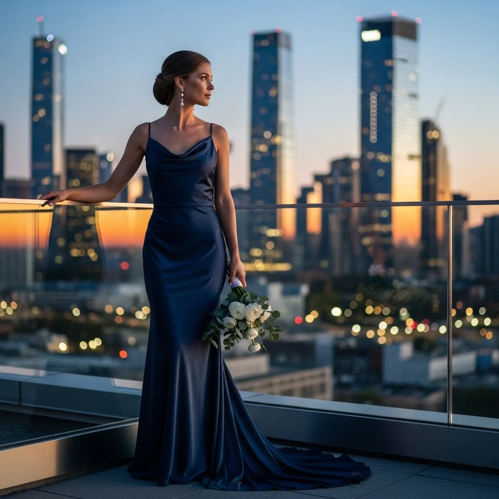 23 Stunningly Unique Colored Wedding Dresses 9 navy blue nobility