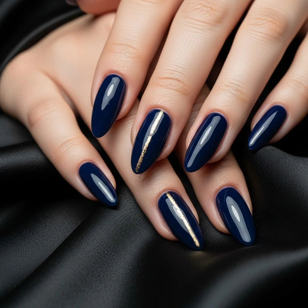 navy blue with gold accent