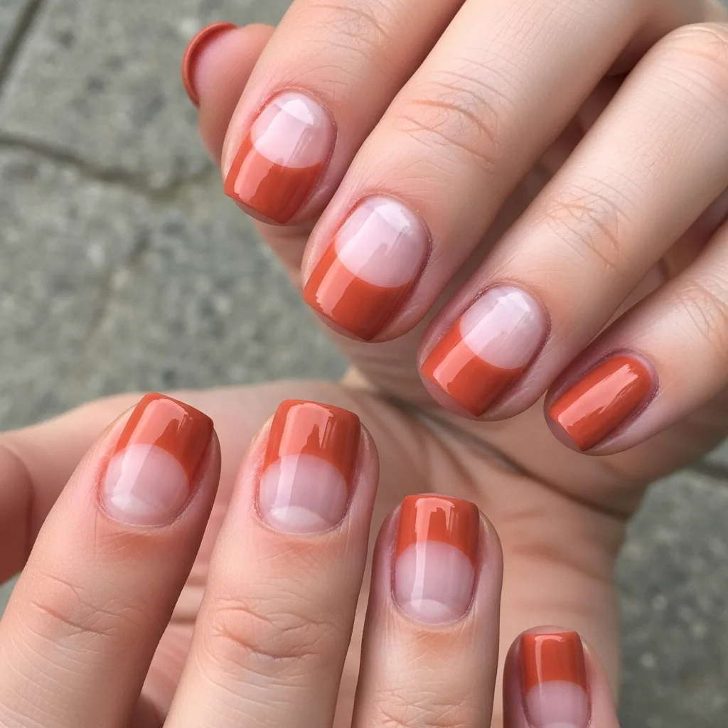 Top 17 Simple Fall Nail Designs That Are Cozy & Chic 11 negative space half moon