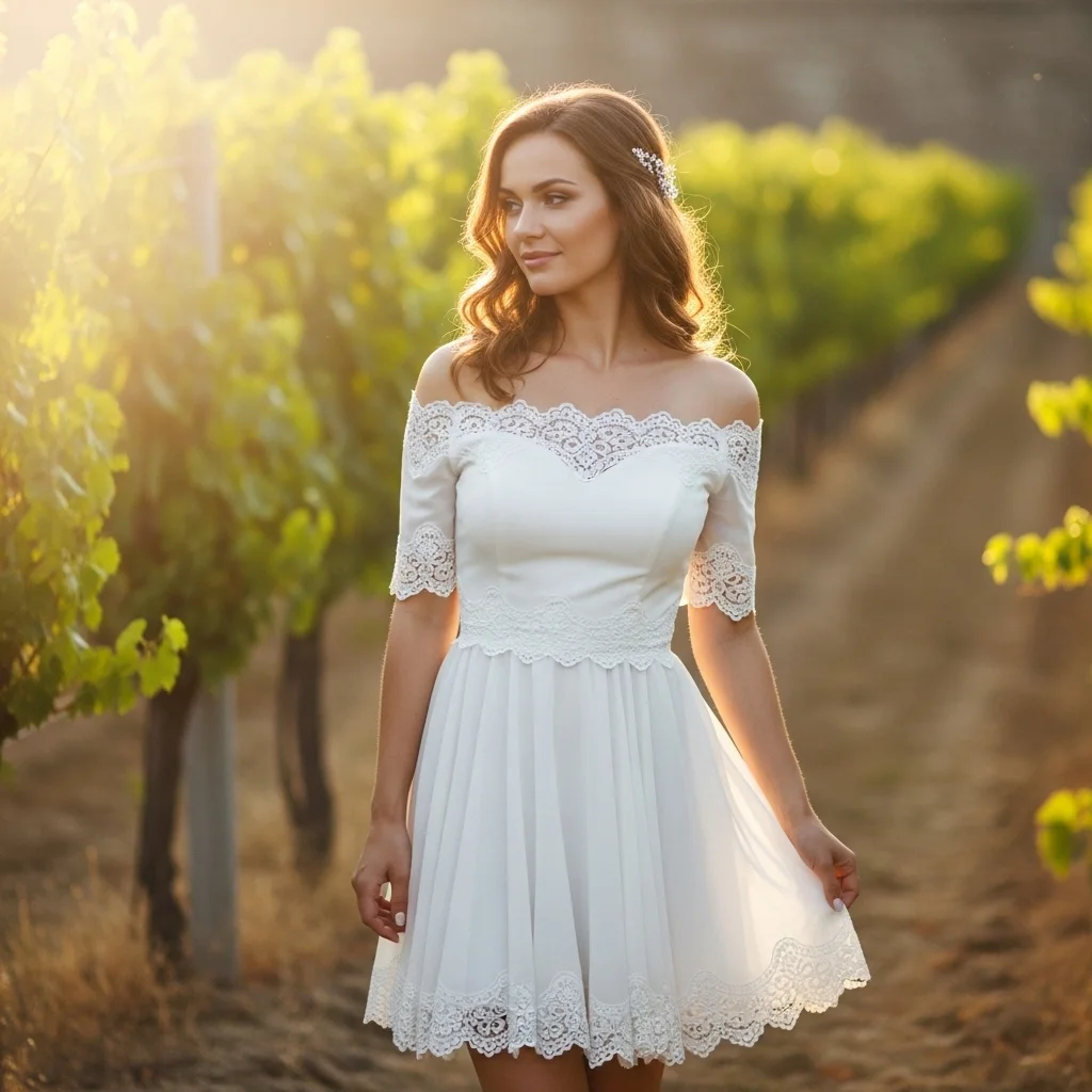 off the shoulder scalloped lace