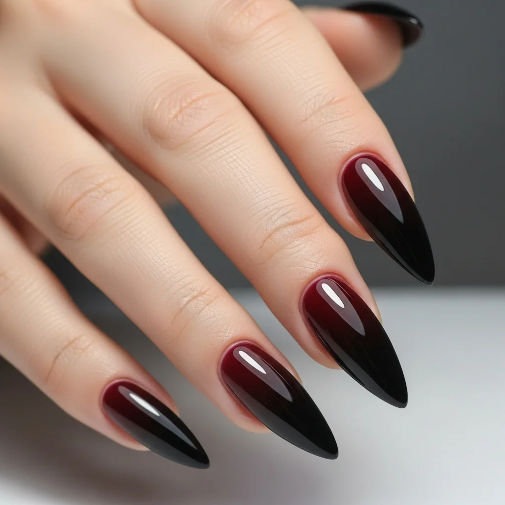 ombre burgundy to black
