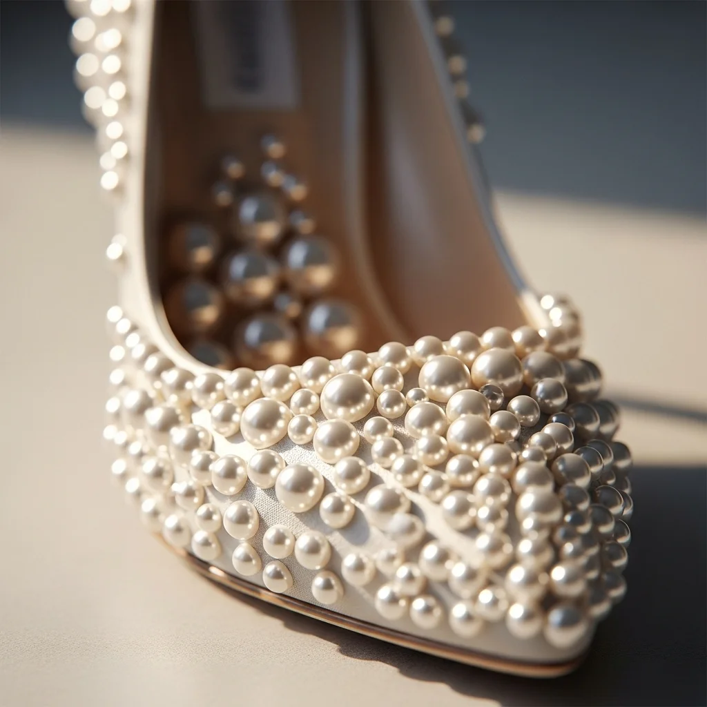 Timeless Elegance: 19 Pearl Wedding Shoes for Your Unforgettable Day 14 ombre pearl pointed toe