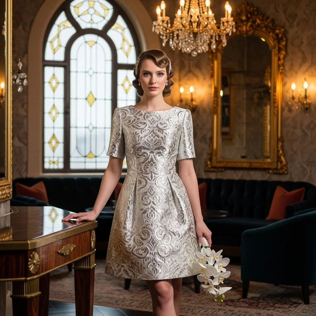 opulent metallic brocade mini