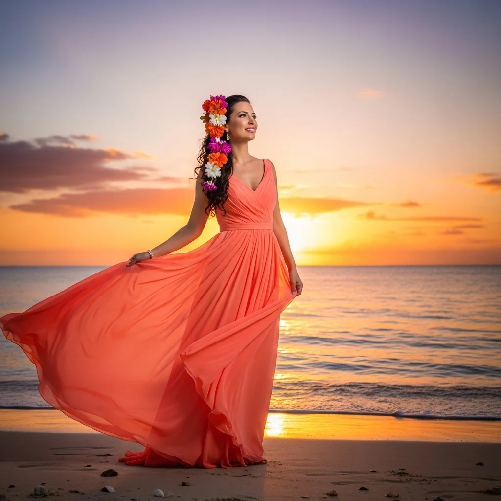 23 Stunningly Unique Colored Wedding Dresses 11 peach coral vibrance