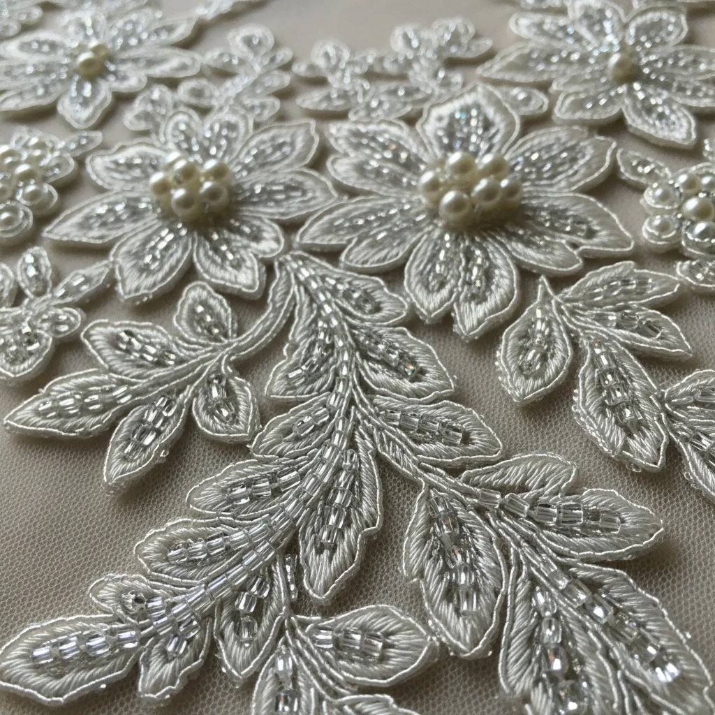 pearl embellished alen on lace