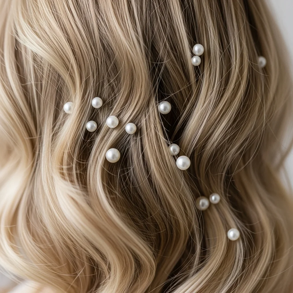 pearl pin adorned loose waves