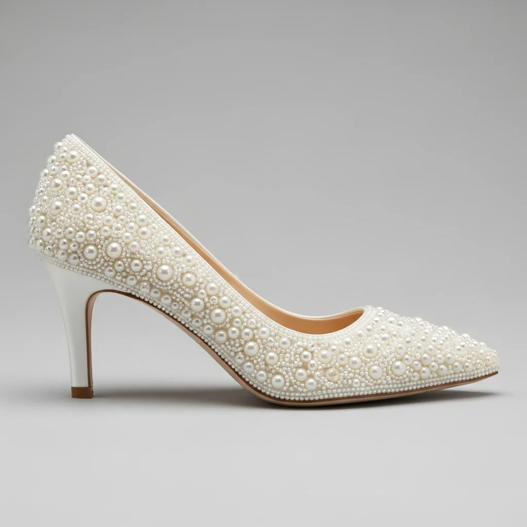 Timeless Elegance: 19 Pearl Wedding Shoes for Your Unforgettable Day 17 pearl side detail court shoe