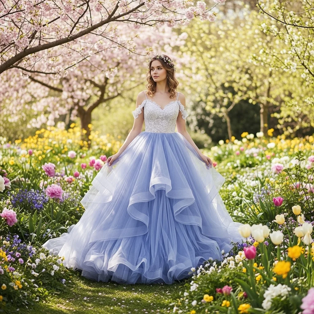 23 Stunningly Unique Colored Wedding Dresses 21 periwinkle delight