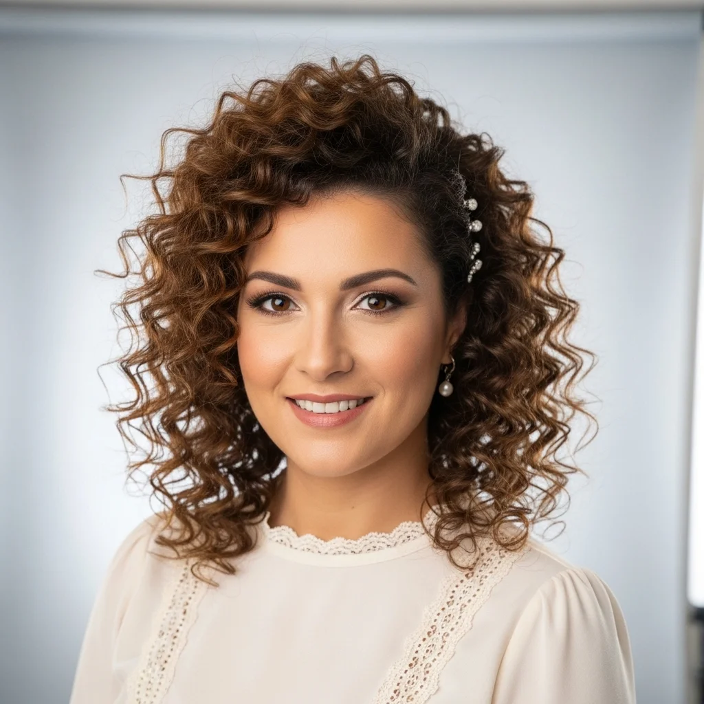 21 Effortless Curly Hairstyles You Need to Try Today! 18 pinned back sides