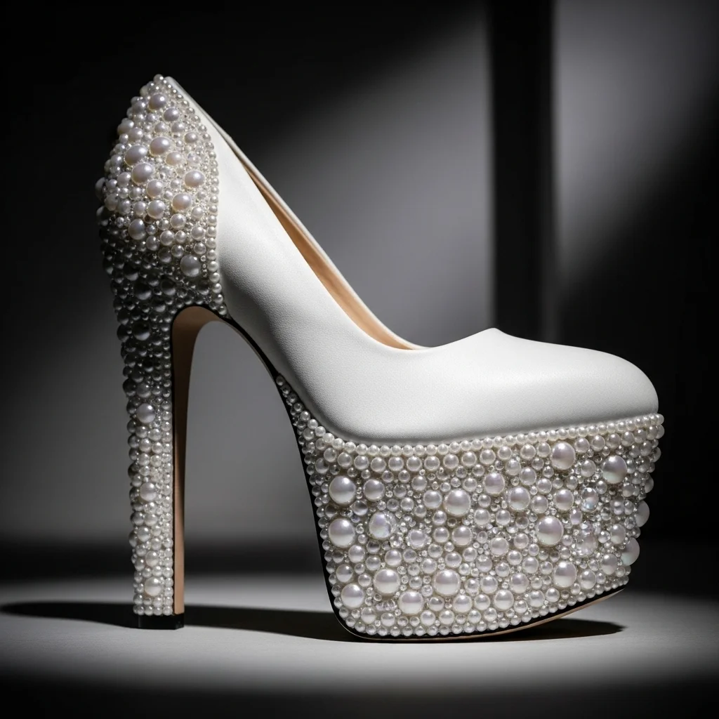 Timeless Elegance: 19 Pearl Wedding Shoes for Your Unforgettable Day 10 platform pump with pearl platform