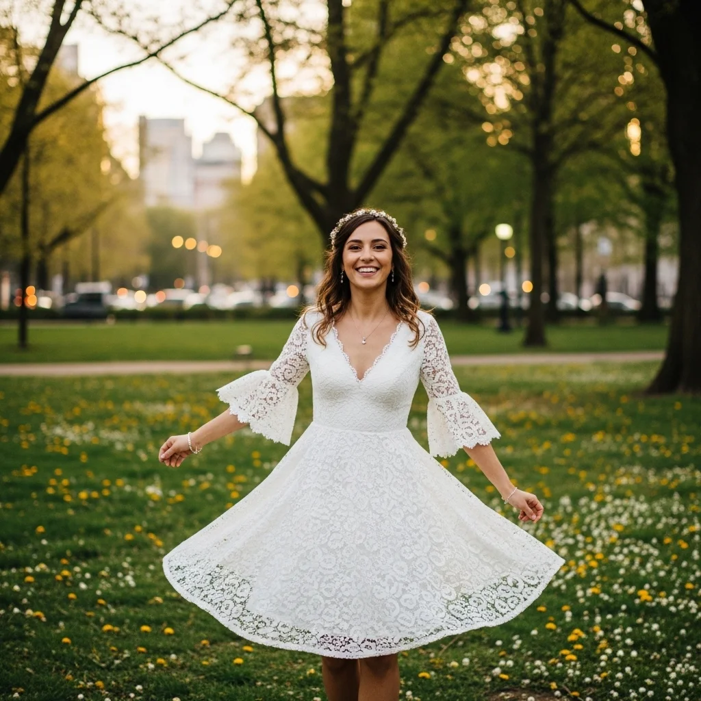playful bell sleeve mini dress