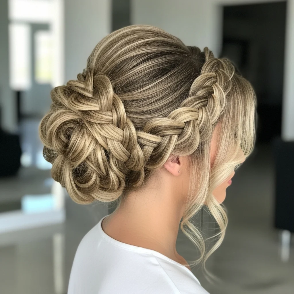 pull through braid updo