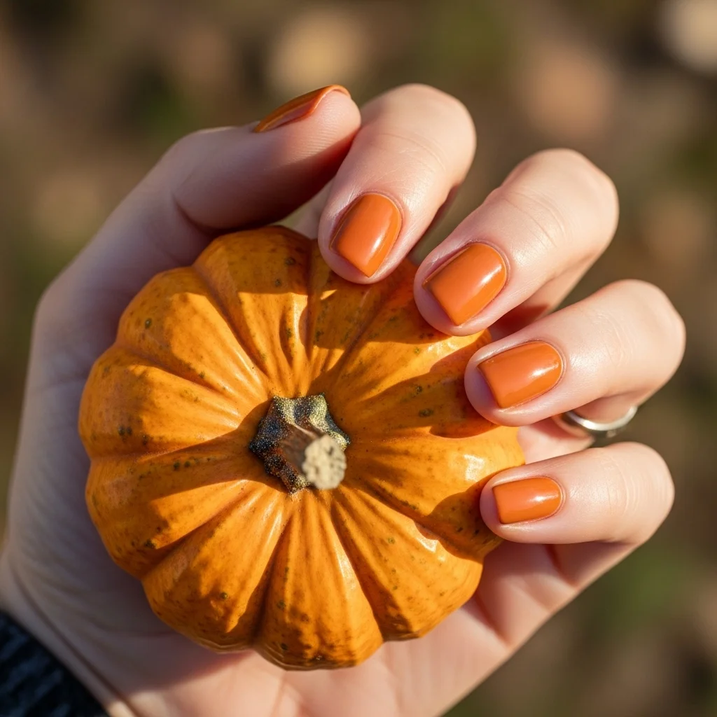 Top 19 Simple Fall Nail Design Ideas You'll Adore This Season 11 pumpkin spice orange