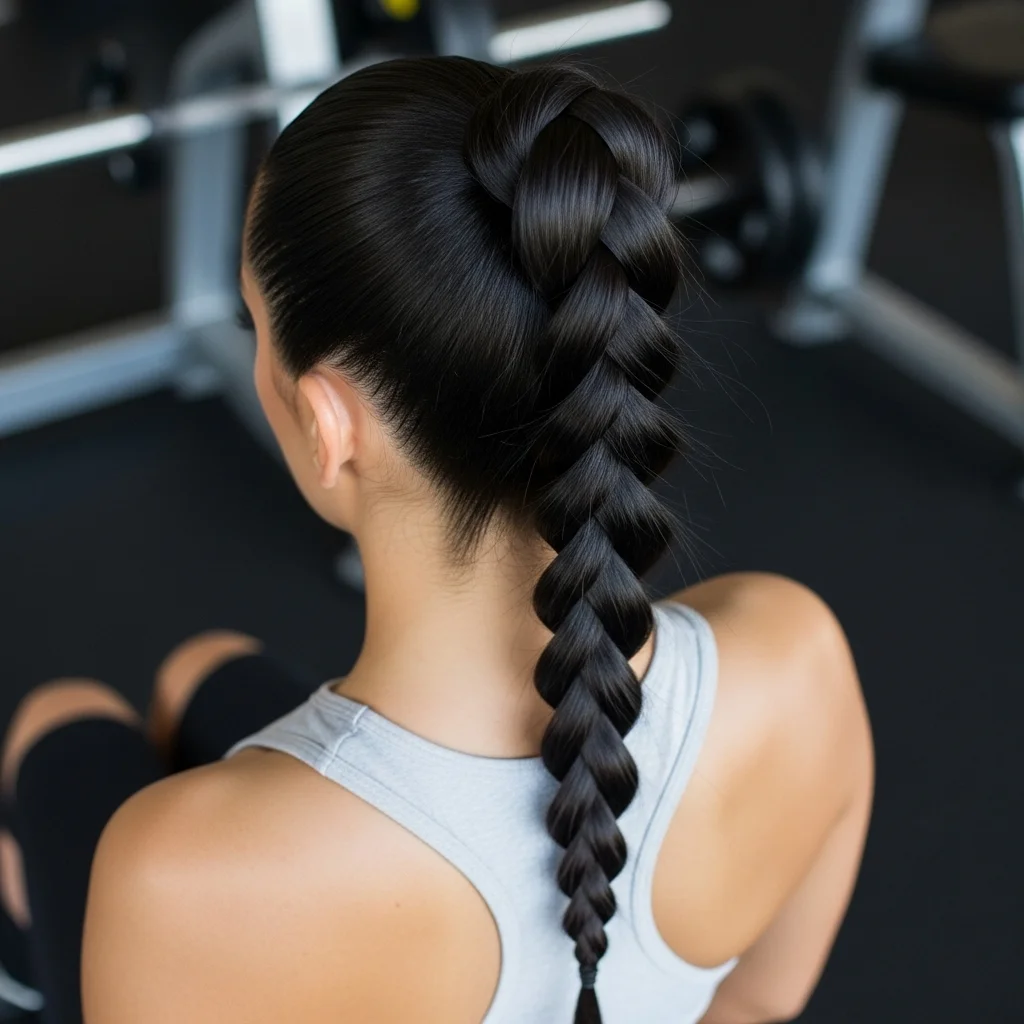 reverse braided ponytail dutch braid into pony