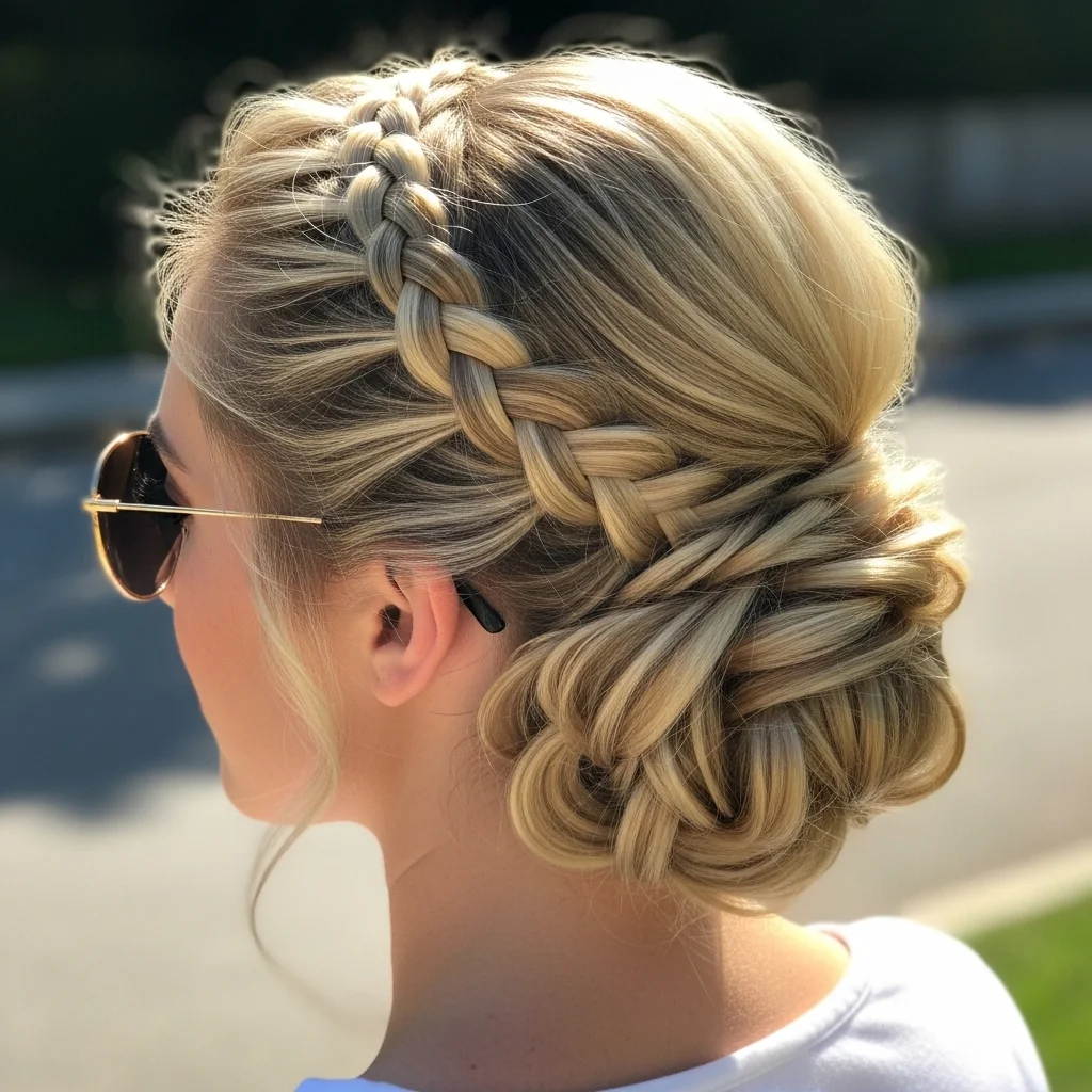 reverse french braid updo