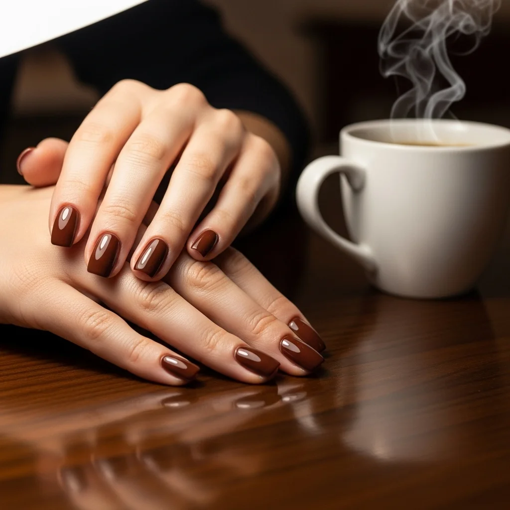Top 17 Simple Fall Nail Designs That Are Cozy & Chic 7 rich chocolate brown glossy