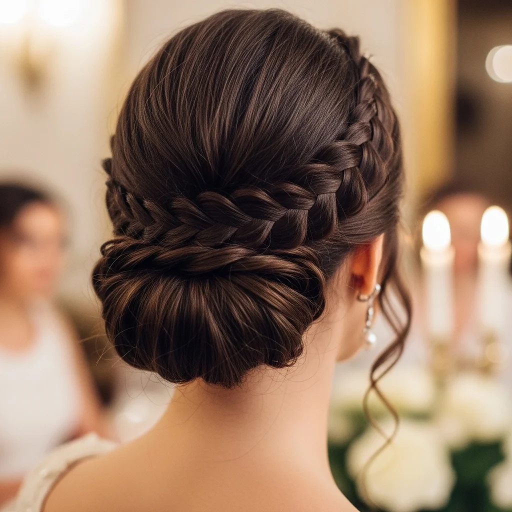 romantic braided chignon