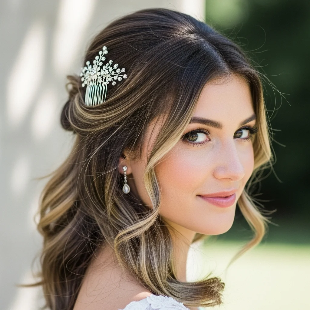 23 Elegant Half Up Half Down Wedding Hairstyles 14 romantic gibson tuck half up