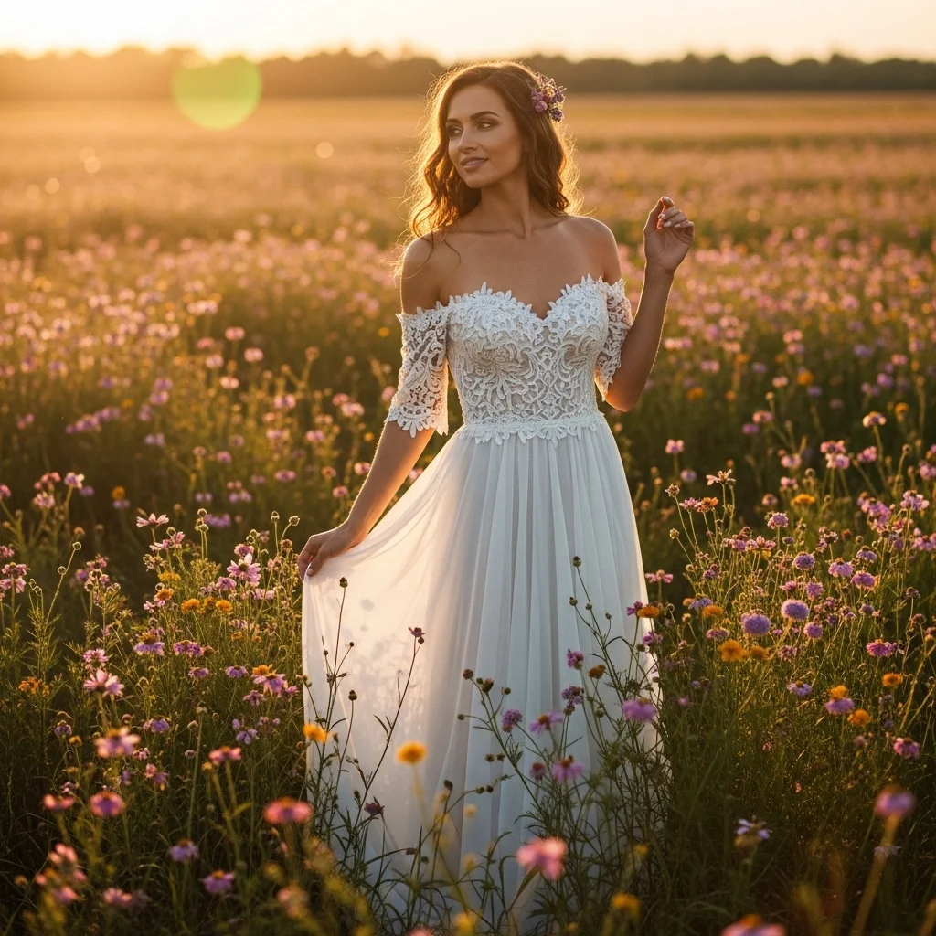 21 Boho Empire Waist Wedding Dresses for Brides 16 romantic off shoulder empire