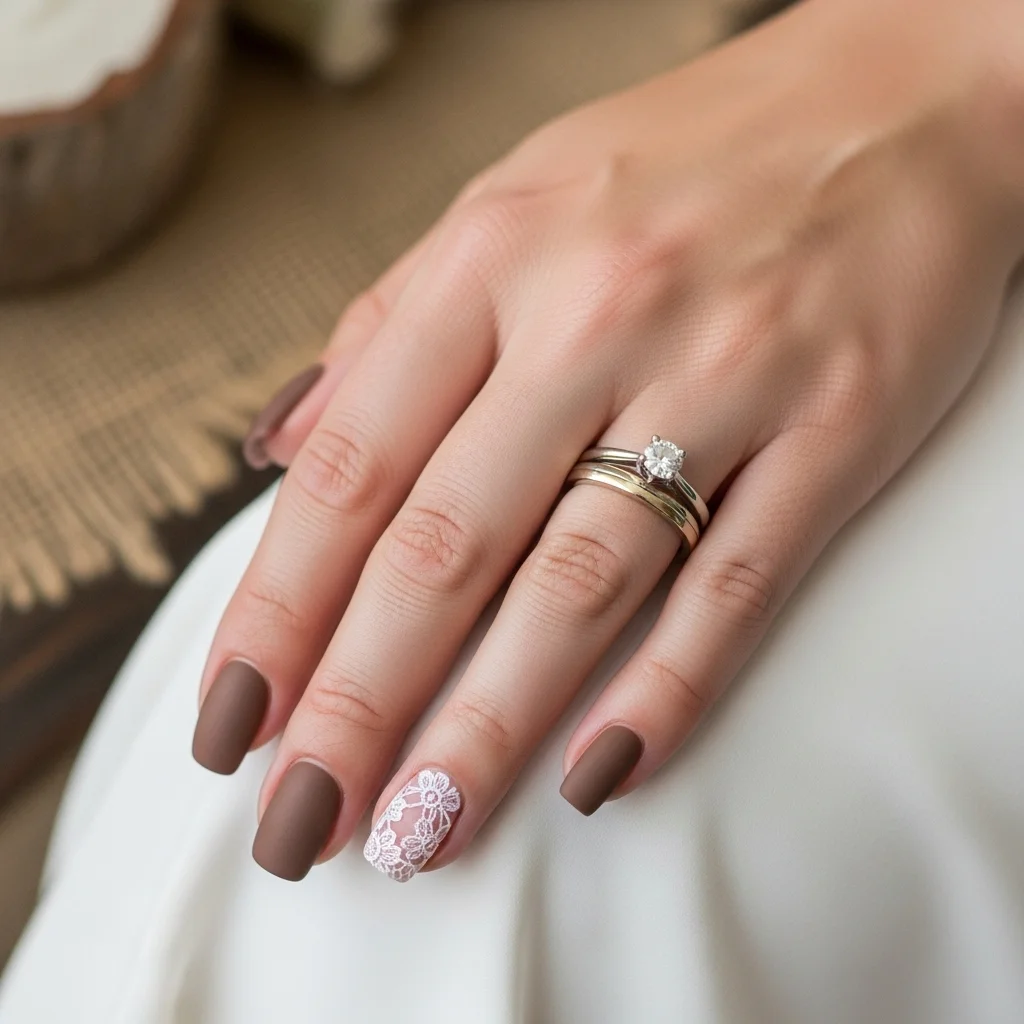 Top 19 Dazzling Western Wedding Nails Ideas for the Modern Bride 3 rustic lace leather